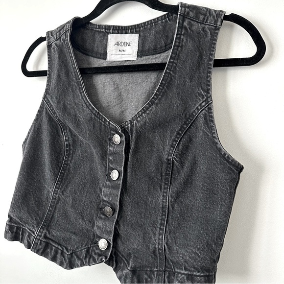 Ardene Charcoal Denim Vest - Picture 2 of 6